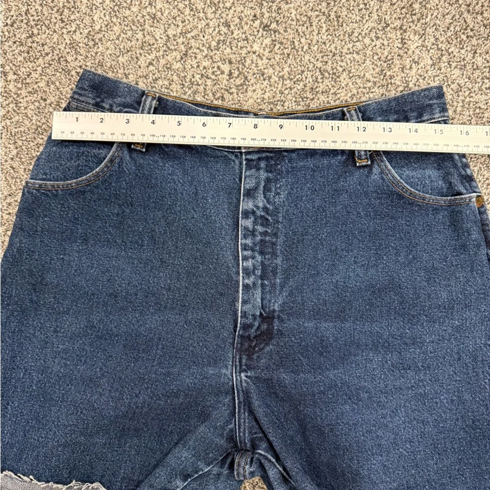 Vintage Wrangler Dark Blue Cut Off Hem Denim Cowgirl Western Shorts Sz 13/14